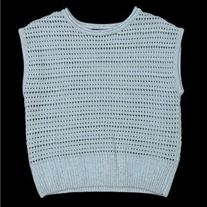 Elegant Sky Beige Knit Sleeveless Top